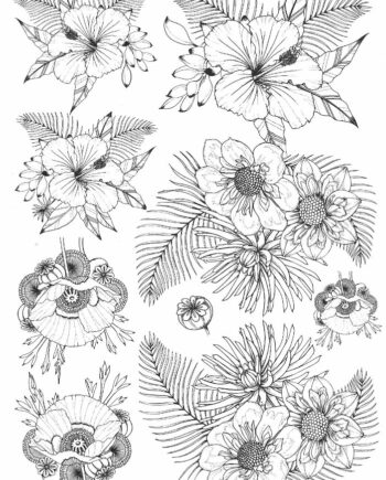 Décalcomanie TL95 Fleurs exotiques