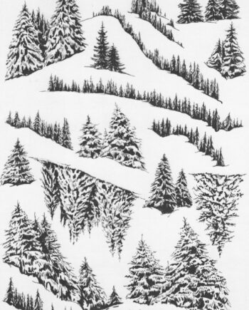 Décalcomanie TL213 : Sapins enneigés