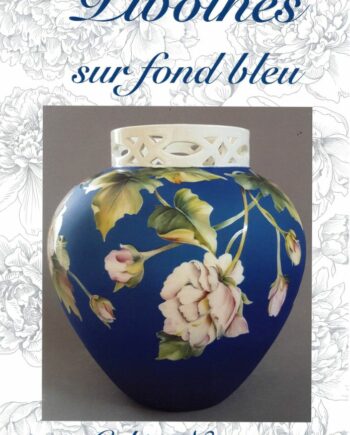 Cahier N°155 Pivoines sur fond bleu- Peonies on blue
